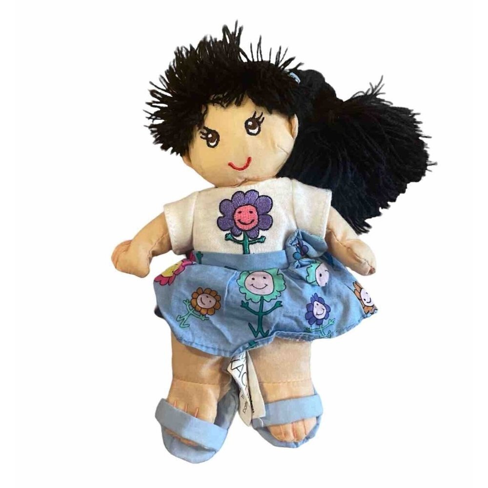 1999 The Save The Children Coll Beanbag Doll Kachina Black Hair Blue Skirt